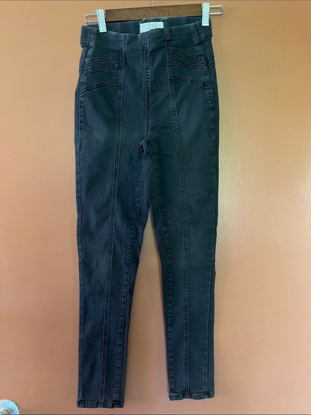 We The Free Black High-Rise Skinny Jeans with Front Seams